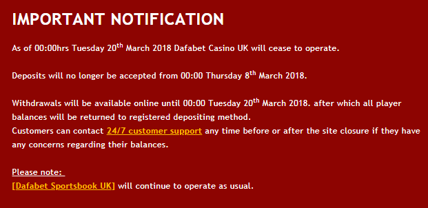 dafabet notice