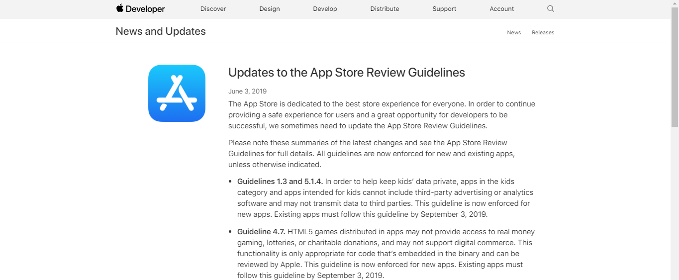 Changes to guideline 4.7 were first introduced in June