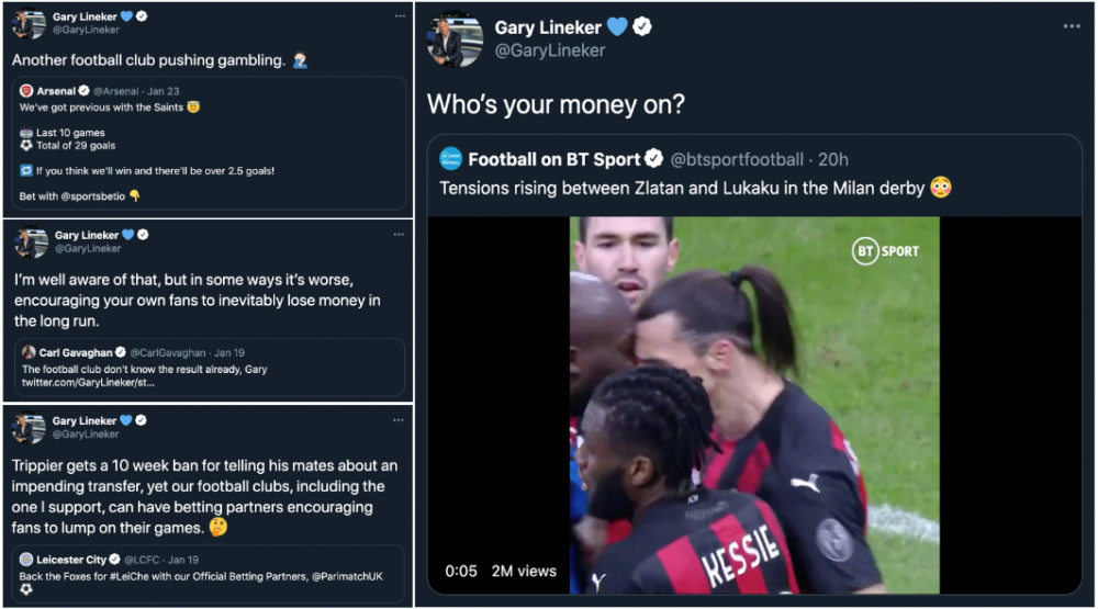 Gary Lineker tweets