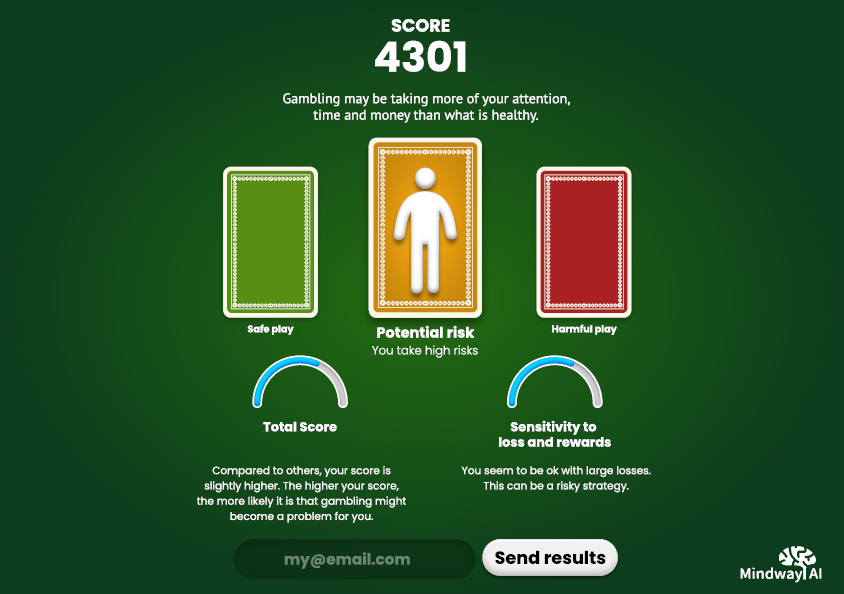 The game delivers a report which classifies players into three types