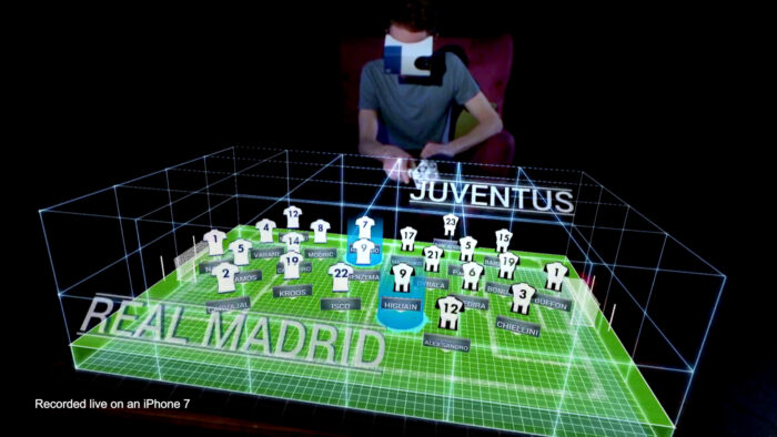 Users can interact with data on teams and players from the European Champions League final in 2017