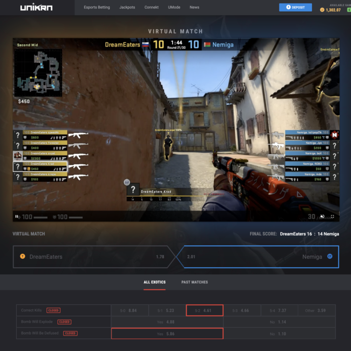 UniKrn's virtual betting offering is unique in the esports betting space